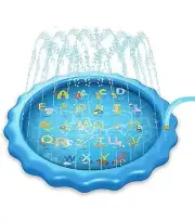 68" Water Splash Sprinkler Pad Baby Pool Outdoor Water Play Mat for 2-12 Years