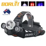 BORUiT LED Head Torch Headlamp Rechargeable Lamp Light Headlight Flashlight AU