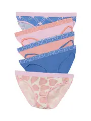 Bonds Girls Multipack Briefs 5 Pack 2-3 STARLIT CHECK (HEARTS)