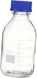 HEALEEP 1Pc Glass Reagent Bottle with Calibration Assorted Color Laboratory Sealing Storage Bottle for Chemical Samples and Experiments