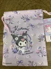 Sanrio Kuromi My Melody Mini Drawstring Purple Pink Bag Daiso Tokyo Japan Rare