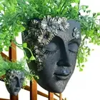 Resin Craft Face Sculpture Planter Funny Face Planter Pot Living Room Balcony