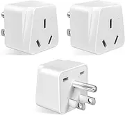 [Generic] 3PCS US Travel Plug Adapter, AU to US Plug Adapter, Australian/New Zealand to US/Canada Outlet Plug Adaptor, Travel Power Plug for America & Brazil, Canada, Parts of Asia, White