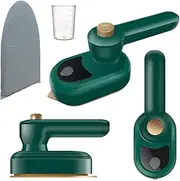Travel Steamer Iron for Clothes Mini, Portable Handheld Clothes Steamers Travel Small Size with Ironing Gloves Portable Steamer Travel College Dorm Home Essentials Steamer for Clothes (Green)
