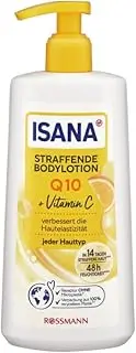 ISANA Firming Body Lotion Q10 + Vitamin C - Moisturiser for Firmer Skin in 14 Days, with Caffeine, 48h Effect, for All Skin Types, 300 ml