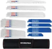 32-Piece Reciprocating Sabre Saw Blades Set for Wood & Metal, with Organizer Pou