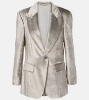 [Brunello Cucinelli] Brunello Cucinelli Cotton-blend velvet blazer AU 10 grey