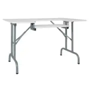 Sew Ready Sewing Table 28"Lx47.5"W Folding w/ 22" Drop-Down Platform in White