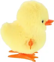 FOYTOKI Plush Wind-up Duck Toy Moving Animal for Boys and Girls Interactive Vintage Toy Soft Material for Toddlers