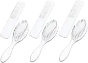 JUMPLAWN 3Sets Hair Brush for Newborns Soft Scalp Massager Comb Kit for Gentle Grooming Shower Present for Boys