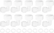 sourcing map 10Pcs Elbow 1/2 Inch Female Thread ID to 3/8 Inch Tube OD Quick Tube Connector with Rubber Rings Push to Connect Tube Fittings for RO Reverse Osmosis System