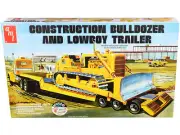 AMT AMT1218 Skill 3 Model Kit Construction Bulldozer and Lowboy Trailer 1/25