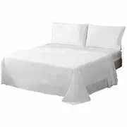 Combed Cotton Bed Flat Fitted Sheet Set Soft Single Double Queen King Size White