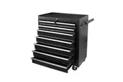 Black 7 Drawer Tool Box Trolley Cabinet Storage Cart Garage Organiser Lockable