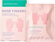 Patchology Rosé Fingers Renewing Hand Mask - Strawberry-Scented Moisturizing Gloves with Shea Butter for Dry & Cracked Hands, Repairing Hand Treatment for Baby Soft Skin, Self-Care Essential - 1 Pair