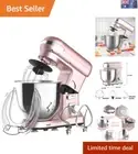 Versatile 6.5L Electric Mixer | Pink Kitchen Stand Mixer with Dough Hook & Whisk
