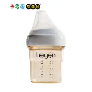 【hegen】金色奇蹟PPSU多功能方圓型寬口奶瓶 150ml 防脹氣 擬乳奶嘴 0-3M適用 新生兒奶瓶｜卡多摩