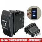 Winch In/Out Rocker Switch 7-Pin Blue LED Rocker Toggle Switch 12V-24V ON OFF ON