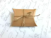 50 Kraft Pillow Box / Small Brown Kraft Pillow Box W Jute Twine Bx-242