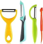 Kitchen Utensil Set, 4 Pieces - Peeler for Apple, Fruit, Carrot, Zucchini, Cucumber, Cabbage, and Vegetables - Makes Peeling Very Easy