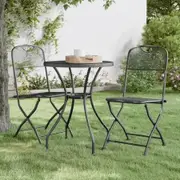 Folding Garden Chairs 2 pcs Expanded Metal Mesh Anthracite