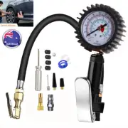 Tyre Inflator Air Pressure Tire Gauge w/ Hose Fit Nitto Connector Car Motorcycle