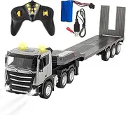 Semi Truck - Rc Vehicle, Trailer Toy | 1/24 Scale Model with Lights and Engine Sounds, 9-Channel Construction Truck for Kids’ Imaginative Driving, Remote Control Play at Home or Outdoor Adventures