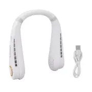 HG (F11 White) Lazy Hanging Neck Fan Cooling Digital Display Leafless Hanging Ne