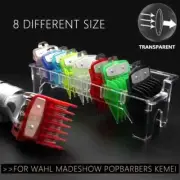 Transparent Clipper Guards Guide Combs Icy Yellow 8pc Set for Wahl Magic Clip