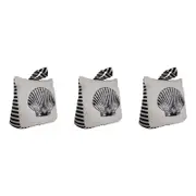 3PK LVD Polyester Doorstop Shell Stripe Home/Bedroom Decor 23cm
