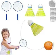 Badminton Training Tool - Badminton Trainer - Adjustable Hand-Eye Coordination Rebound Shuttlecock Practice Portable Racket Swing Set for Indoor