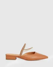 [Belle & Bloom] On The Go Leather Flat - Camel