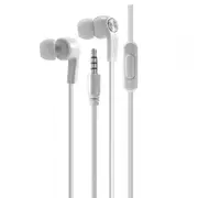 Laser 3.5mm AUX Wired 1.2m In-Ear Earphones w/ Microphone For Smartphones White