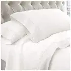 Kingtex 1500 Thread Count Crochet Lace Microfibre Sheet Set King Single White/Wh
