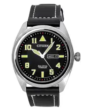 Citizen Eco-Drive Garrison Super Titanium Black Dial BM8560-29E 100M Mens Watch