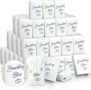 Spiareal 50 Pcs Happy Tears Tissues Packs Facial Tissues Items for Guests Welcome Bags Pocket Paper 3 Ply Individual Mini Travel Size Bulk for Wedding Party Favor Ceremony Graduation(Something Blue)