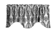 Flocked Damask Scalloped Window Valance Small Window Kitchen Bedroom Curtain