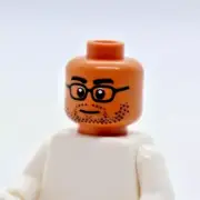 HEAD -NOUGAT DUAL Glasses Stubble Neutral Scared 21337 LEGO® Minifigure Part