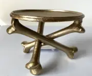 Crossbones Candleholder Golden Metal Decoration 3.5 tall Goth Prop Halloween