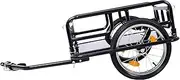 2-in-1 Bicycle Cargo Trailer Trolley, Bicycle Trailer Trolley with Towing Hook and Detachable Handlebar