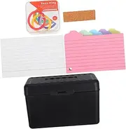 jojofuny 1 Set Multi Function Index Card Organizer Box Stylish Plastic Flashcard Holder for Office and Home Capacity Memo Card Storage Elegant Design for Desk Organization