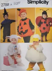 Simplicity 2788 Toddler Costume Sewing Pattern Ladybug Lamb Pumpkin Duck Witch