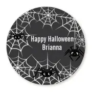 Spider Webs - Halloween Personalized Round Stickers - 8 sizes available