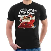 Coca-Cola Coca Cola Holidays Are Coming Lights Men's T-Shirt Black Small