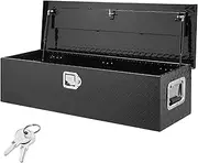 VEVOR Heavy Duty Aluminum Truck Bed Tool Box, Diamond Plate Tool Box with Side Handle and Lock Keys, Storage Tool Box Chest Box Organizer for Pickup, Truck Bed, RV, Trailer, 990 x 330 x 254 mm, Black