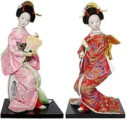 A Set of 2 Japanese Geisha Kimono Doll -Geisha Doll- 12 Inch, Asian Kimono Doll Collectible Figurine Decoration Gift,#020,30cm/4197 (Color : #22, Size : 30cm)