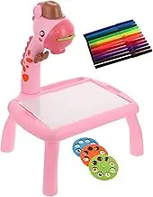 Kids Projection Drawing Board - Luminous Cartoon Painting Toy, Educational Writing Tablet for Girls, Pink