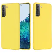 For Samsung Galaxy S21 Case, Solid Color Liquid Silicone Shockproof Full Coverage Cover, Yellow