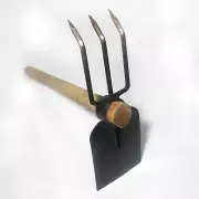 Gardening Hoe Wooden Handle All Steel Mini Hoe 2-in-1 tool combination