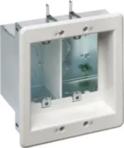 Industries TVBS505-1 TVBS505 Recessed Outlet Wall Plate Kit, 2-Gang, White